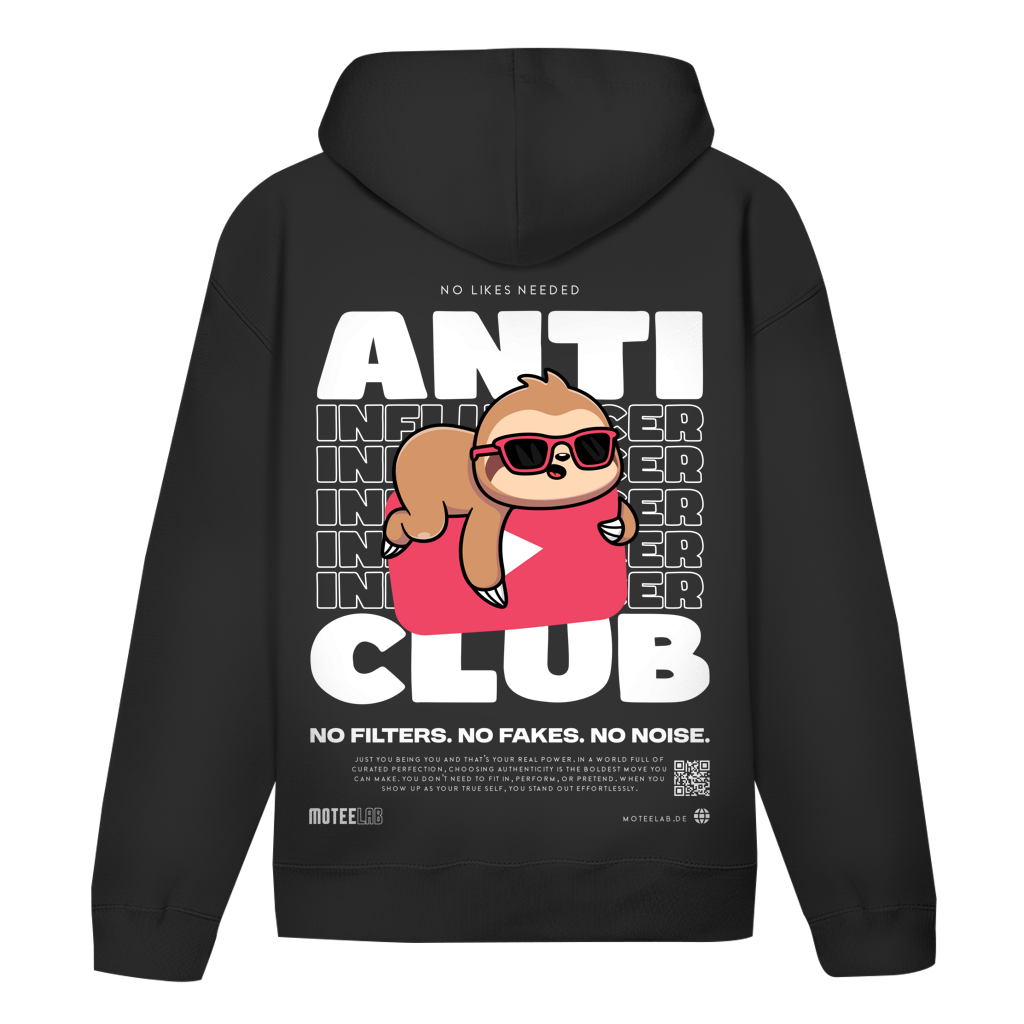 Anti Influencer Club Hoodie Black