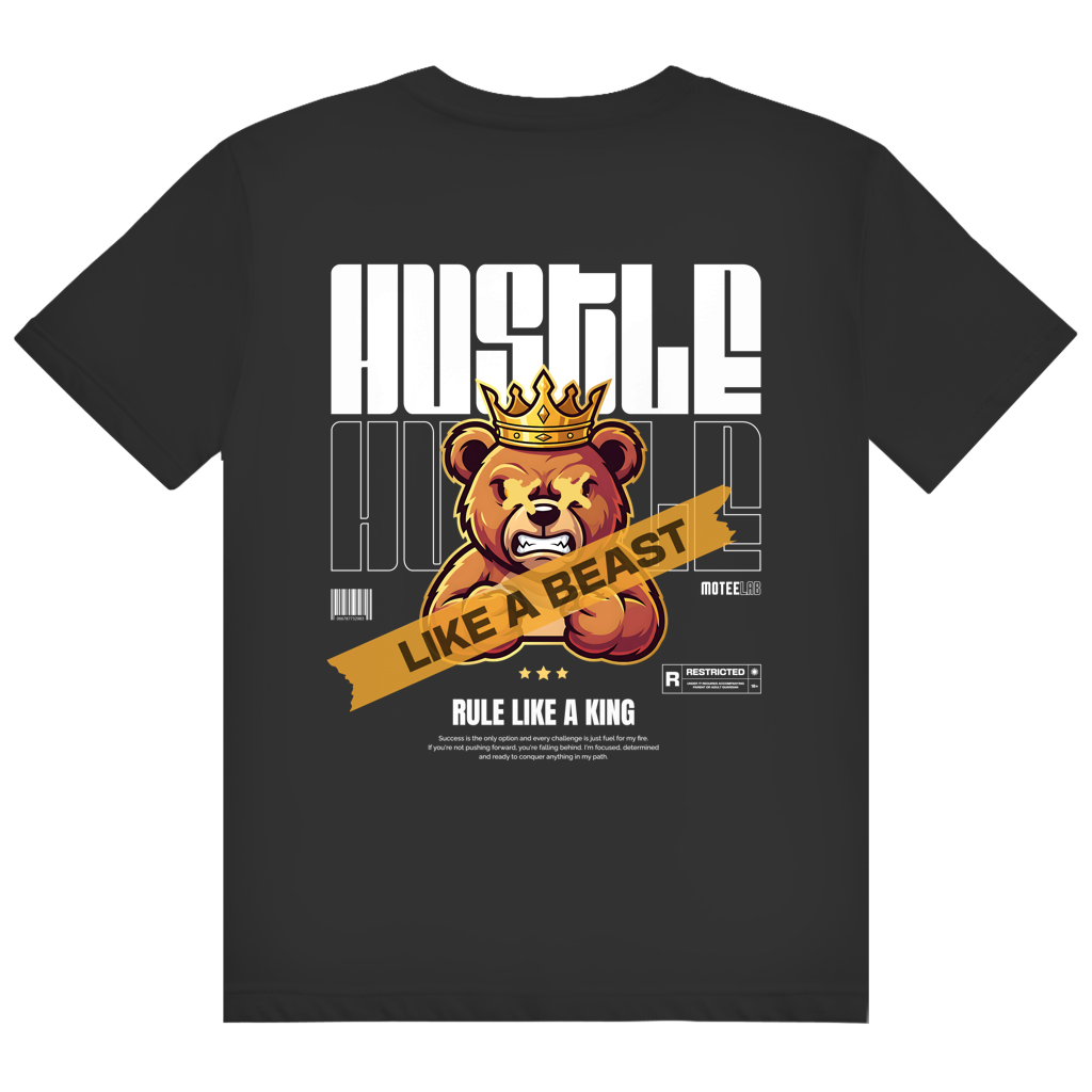 Hustle Like A Beast Core T-Shirt Black