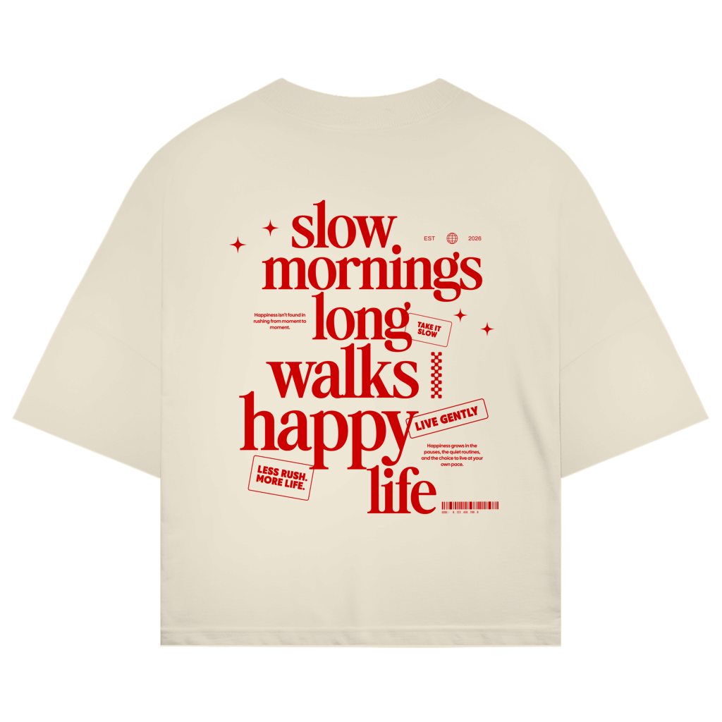 Slow Mornings Oversize T-Shirt Beige