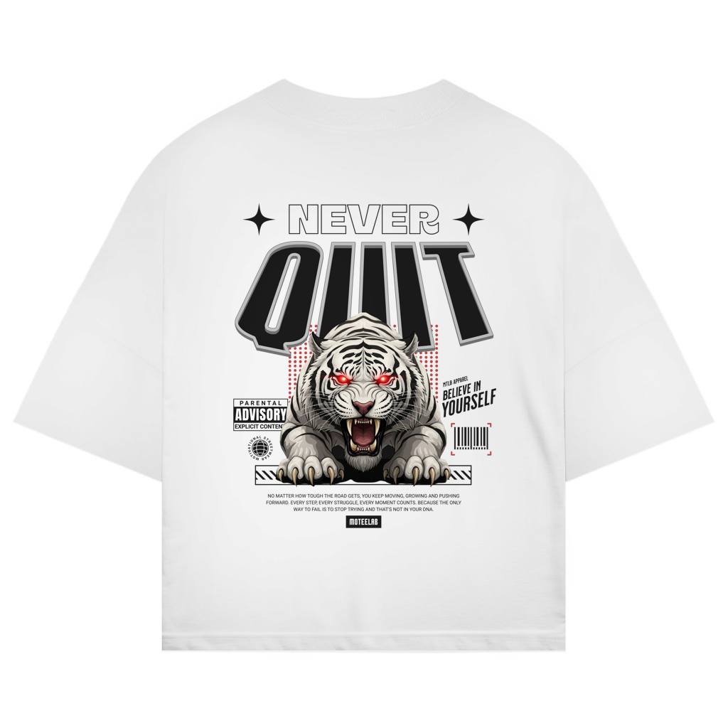 Never Quit Oversize T-Shirt White