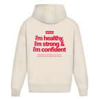 Healthy Strong Confident Oversize Hoodie Sand