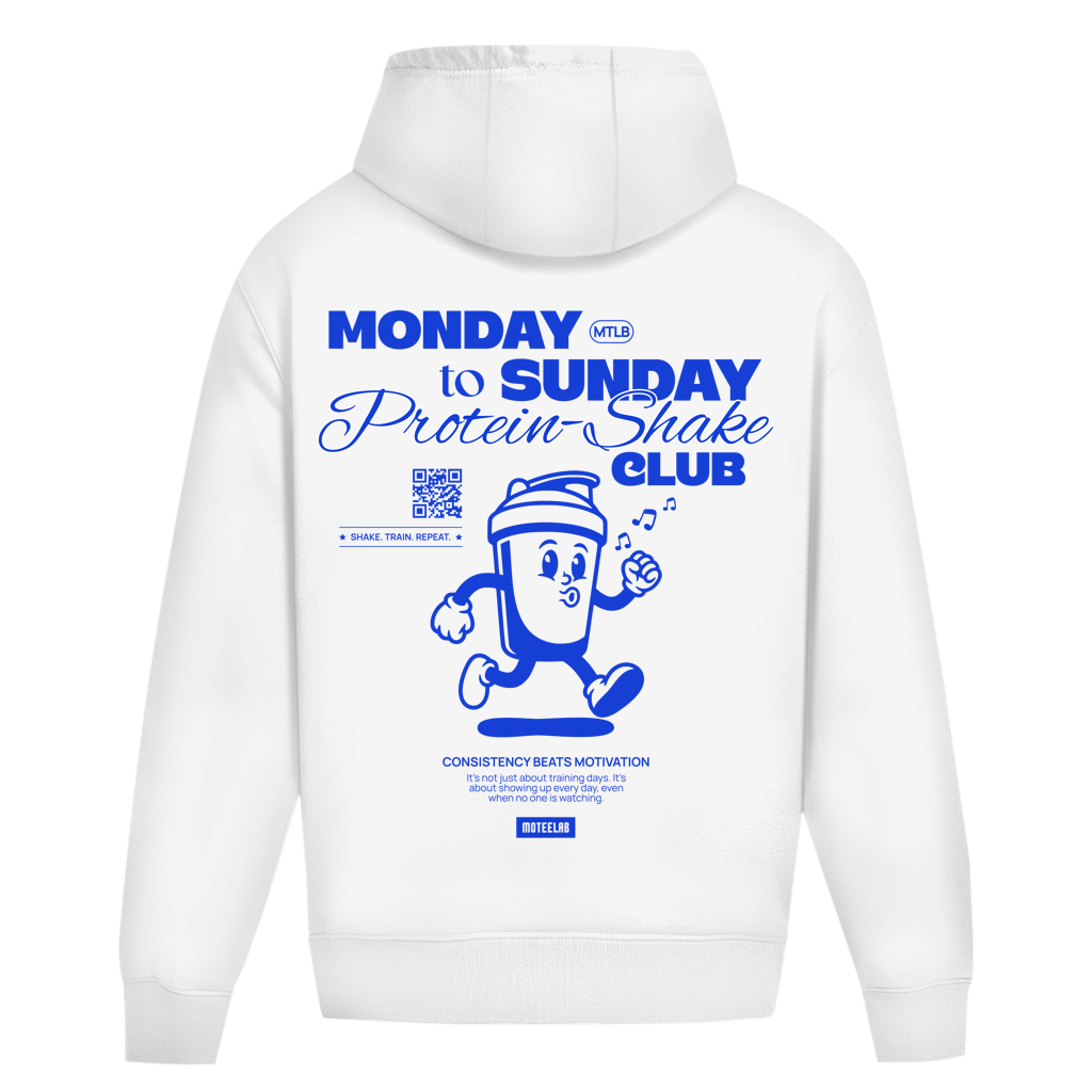 Proteinshake Club Oversize Hoodie White