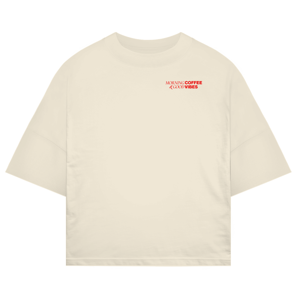 Morning Coffee Oversize T-Shirt Beige